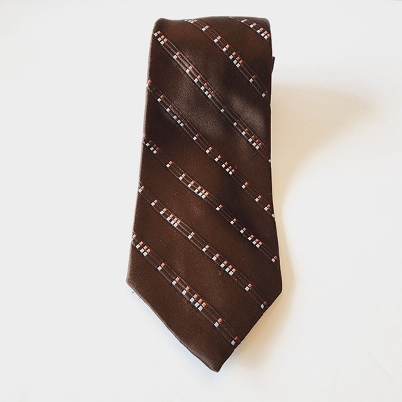Vintage Christian Dior Brown Orange and Blue Necktie - Picture 4 of 10
